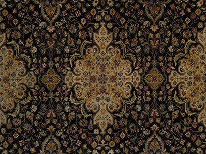 Black 8'0" x 10'1" Fine Oriental Hand knotted Wool Rug - Sku: O091834