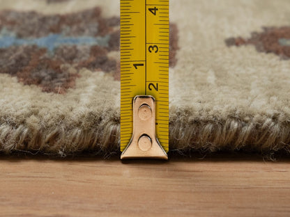 Tribal & Geometric hand-knotted wool runner in Ivory, 2'7" x 5'10" — SKU O091835 (view 7)