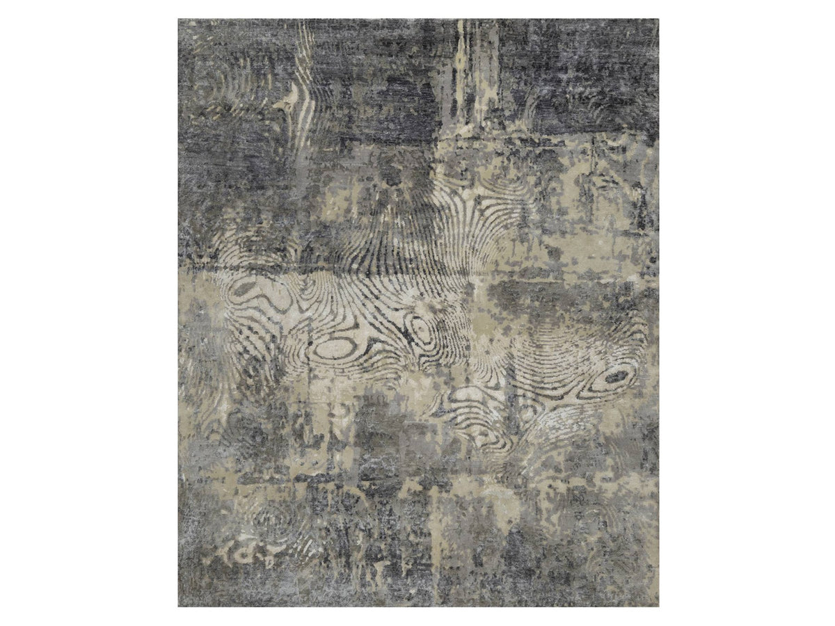 Modern / Contemporary hand-knotted wool rug in Ivory, 8'1" x 9'11" — SKU O091840