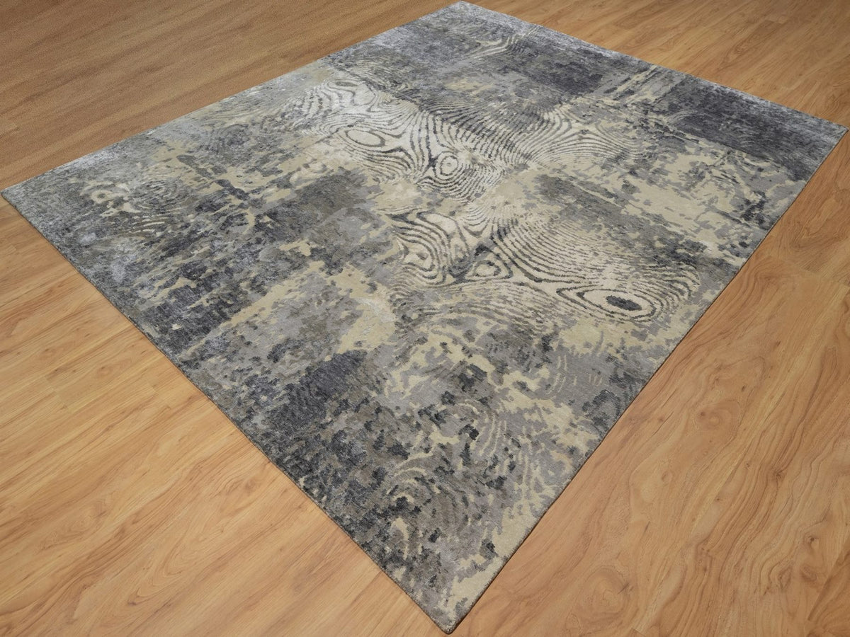 Modern / Contemporary hand-knotted wool rug in Ivory, 8'1" x 9'11" — SKU O091840 (view 3)