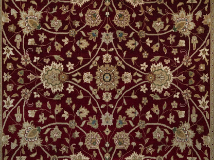 Tabriz Fine Oriental hand-knotted wool/silk rug in Red & Ivory, 5'9" x 8' — SKU O091844 (view 5)