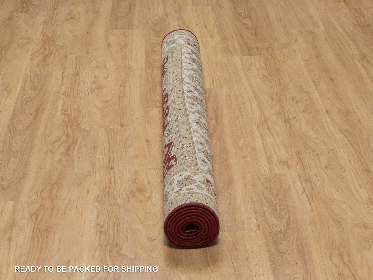 Tabriz Fine Oriental hand-knotted wool/silk rug in Red & Ivory, 5'9" x 8' — SKU O091844 (view 6)