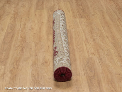 Tabriz Fine Oriental hand-knotted wool/silk rug in Red & Ivory, 5'9" x 8' — SKU O091844 (view 6)