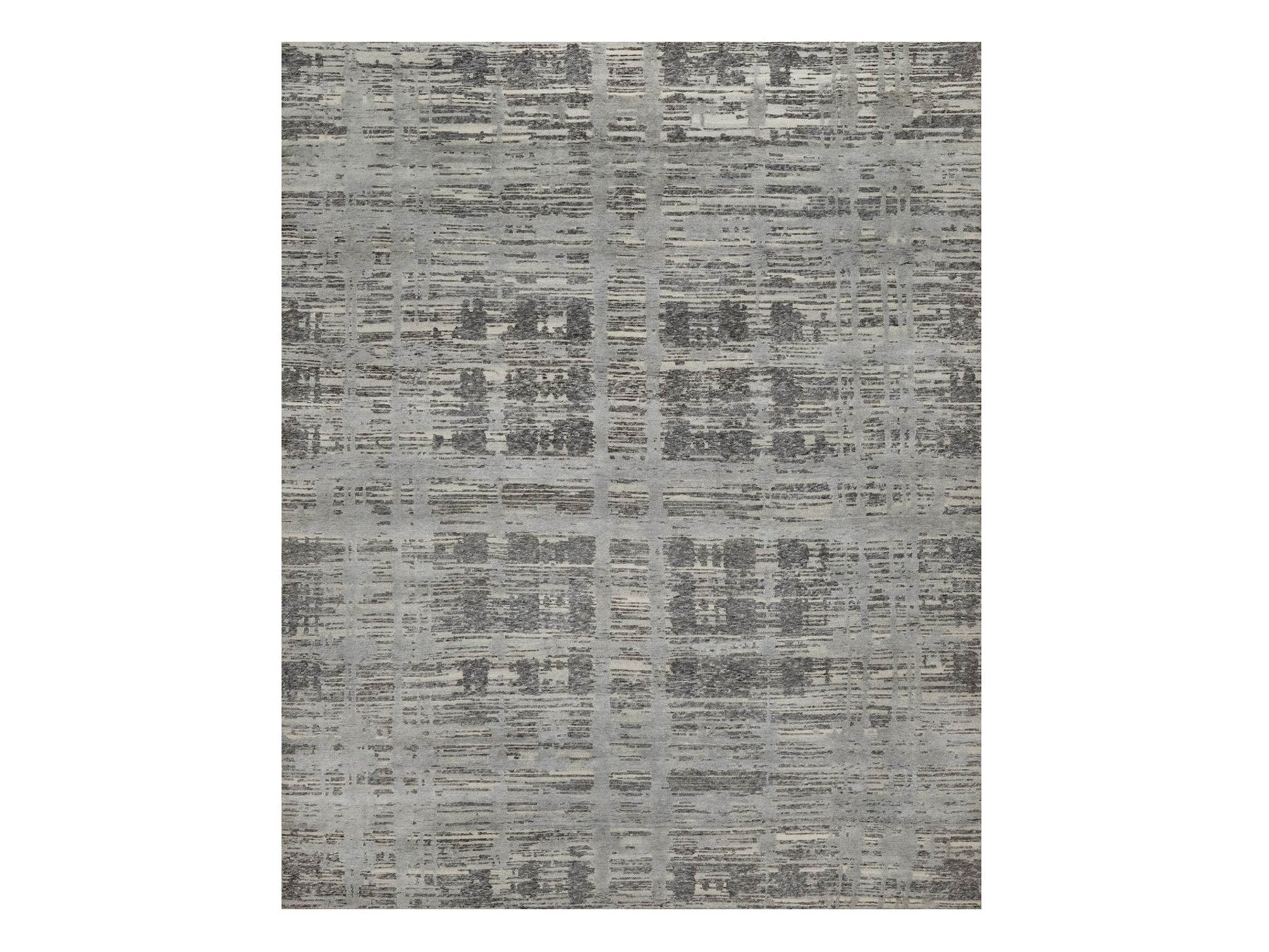 Modern / Contemporary hand-knotted wool rug in Gray, 8'1" x 10'2" — SKU O091847
