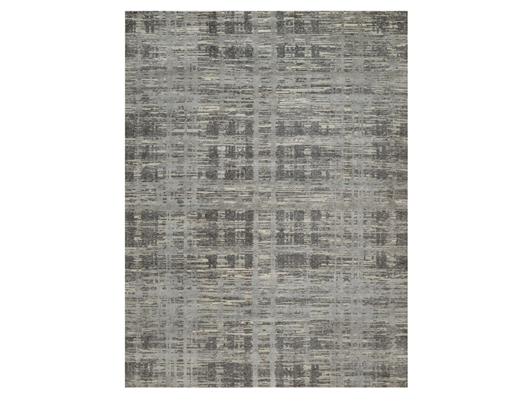 Modern / Contemporary hand-knotted wool rug in Gray, 8'11" x 12'1" — SKU O091850