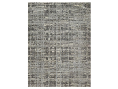 Modern / Contemporary hand-knotted wool rug in Gray, 8'11" x 12'1" — SKU O091850