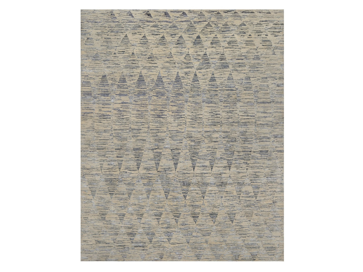 Modern / Contemporary hand-knotted wool rug in Ivory, 8'1" x 10' — SKU O091855
