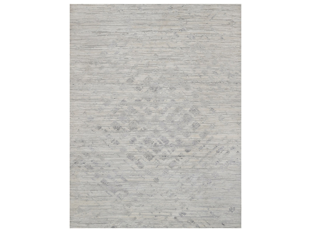 Modern / Contemporary hand-knotted wool rug in Gray, 9' x 12'1" — SKU O091859