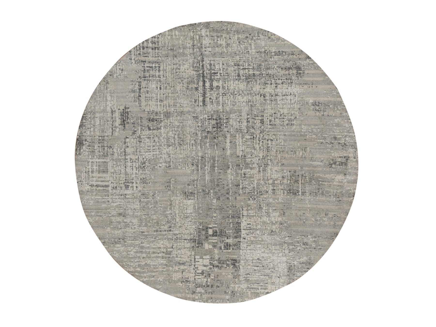 Modern / Contemporary hand-knotted wool rug in Gray, 9'11" x 9'11" — SKU O091862