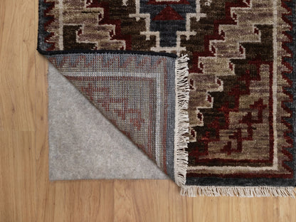 Brown 2'0" x 3'2" Tribal & Geometric Hand knotted Wool Rug - Sku: O091863
