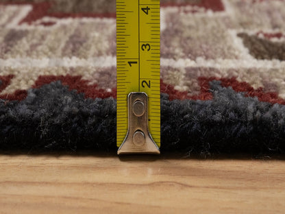 Brown 2'0" x 3'2" Tribal & Geometric Hand knotted Wool Rug - Sku: O091863