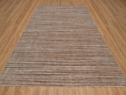 Brown 9'1" x 12'1" Modern and Contemporary Handloom Polyester Rug - Sku: O091869