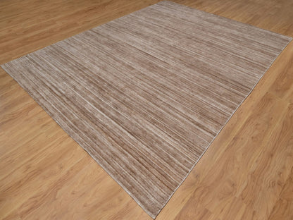 Brown 9'1" x 12'1" Modern and Contemporary Handloom Polyester Rug - Sku: O091869