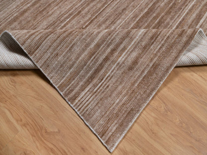 Brown 9'1" x 12'1" Modern and Contemporary Handloom Polyester Rug - Sku: O091869