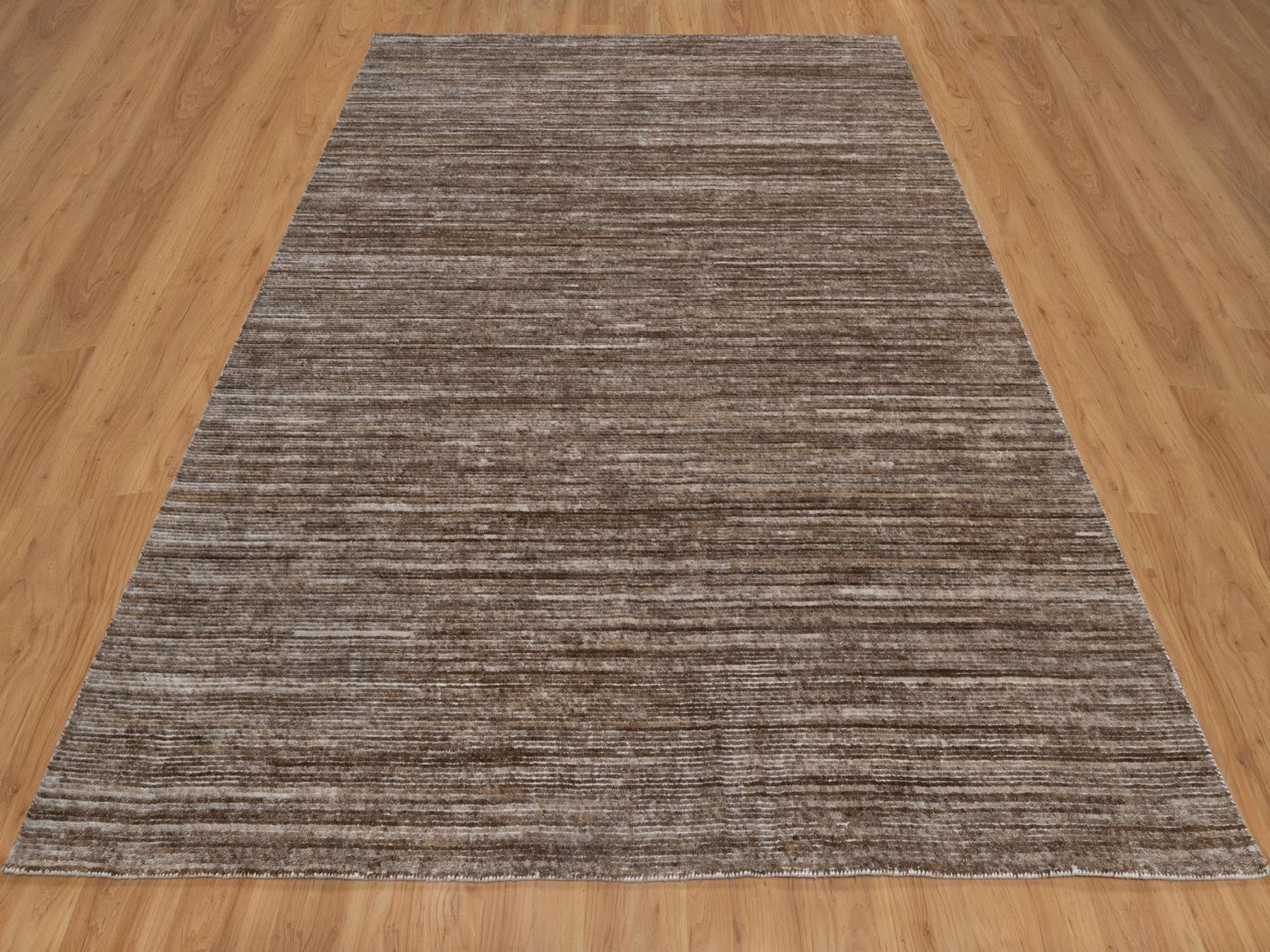 Brown 8'1" x 10'1" Modern and Contemporary Handloom Polyester Rug - Sku: O091870