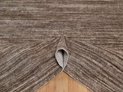 Brown 8'1" x 10'1" Modern and Contemporary Handloom Polyester Rug - Sku: O091870