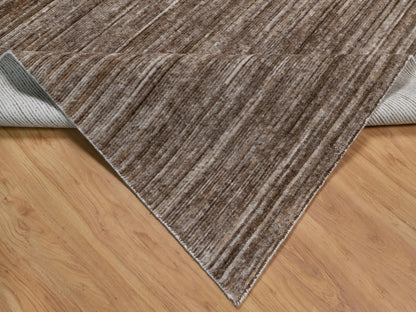 Brown 8'1" x 10'1" Modern and Contemporary Handloom Polyester Rug - Sku: O091870