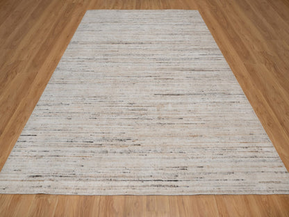 Ivory 9'1" x 12'0" Modern and Contemporary Handloom Polyester Rug - Sku: O091873