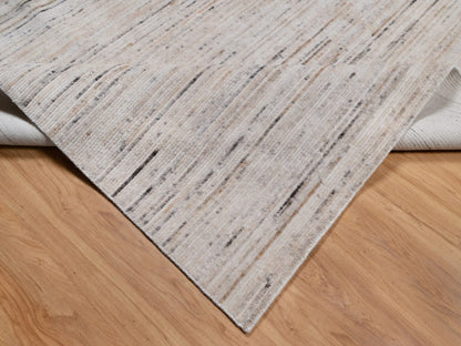 Ivory 9'1" x 12'0" Modern and Contemporary Handloom Polyester Rug - Sku: O091873