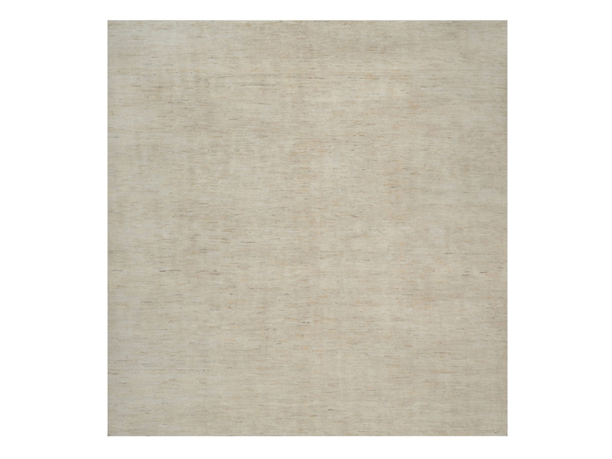 Gabbeh Modern / Contemporary hand-knotted wool rug in Ivory, 9'11" x 10'4" — SKU O091876