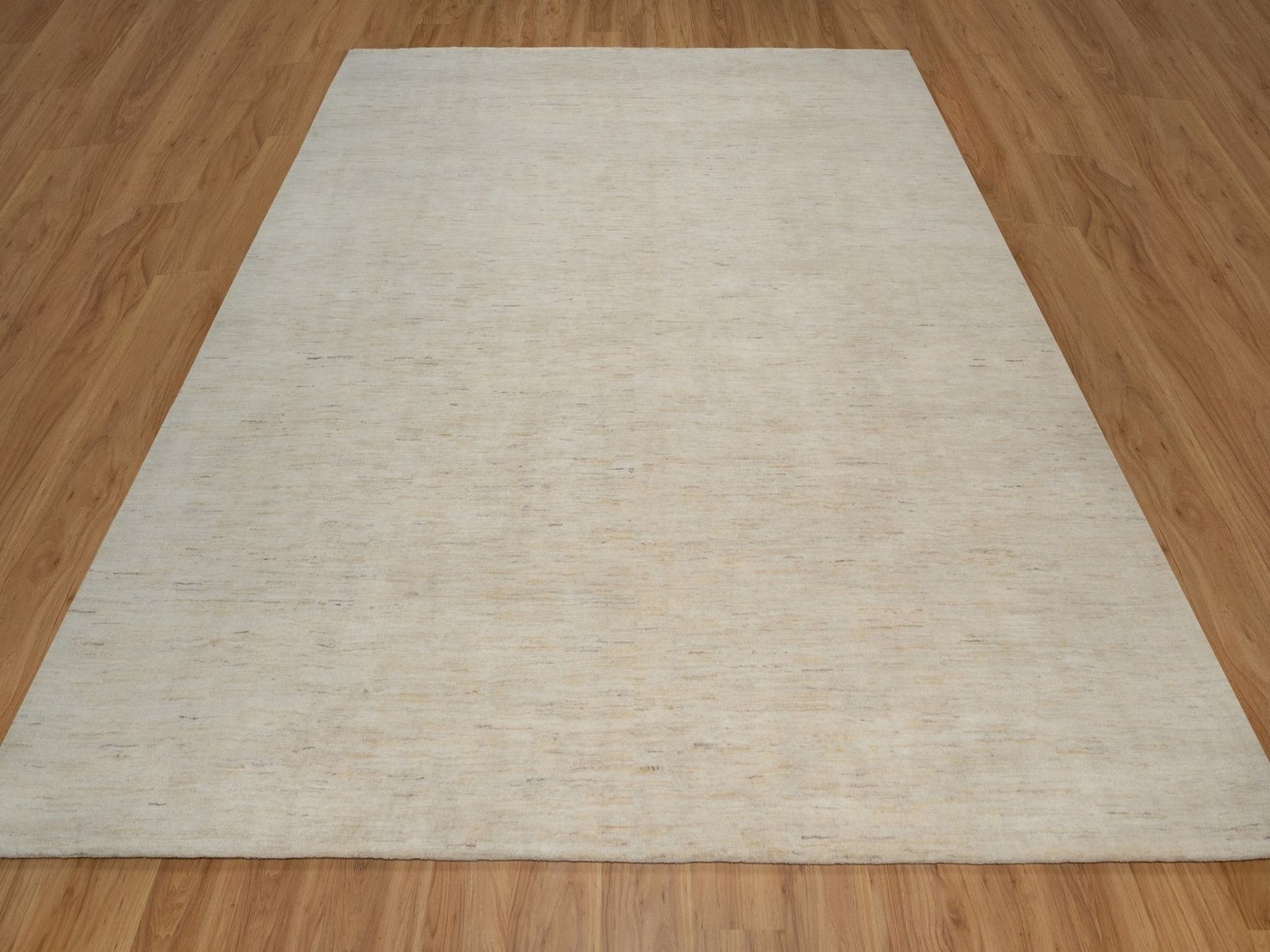 Ivory 9'11" x 10'4" Modern and Contemporary Hand knotted Wool Rug - Sku: O091876