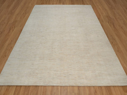 Gabbeh Modern / Contemporary hand-knotted wool rug in Ivory, 9'11" x 10'4" — SKU O091876 (view 2)