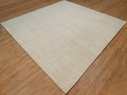Gabbeh Modern / Contemporary hand-knotted wool rug in Ivory, 9'11" x 10'4" — SKU O091876 (view 3)