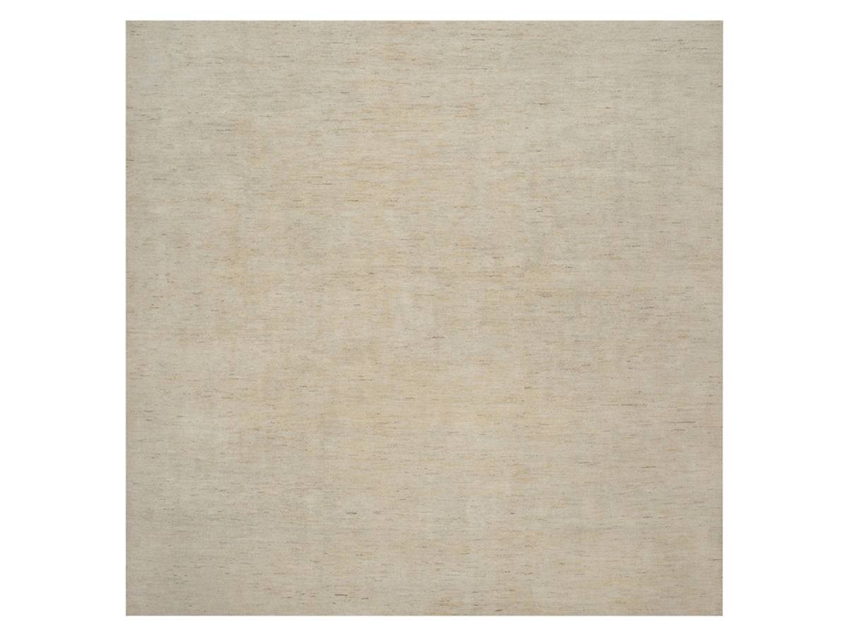 Gabbeh Modern / Contemporary hand-knotted wool rug in Ivory, 12'1" x 12'1" — SKU O091877