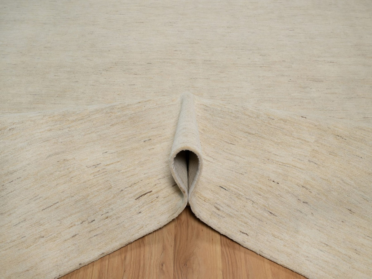 Gabbeh Modern / Contemporary hand-knotted wool rug in Ivory, 12'1" x 12'1" — SKU O091877 (view 5)