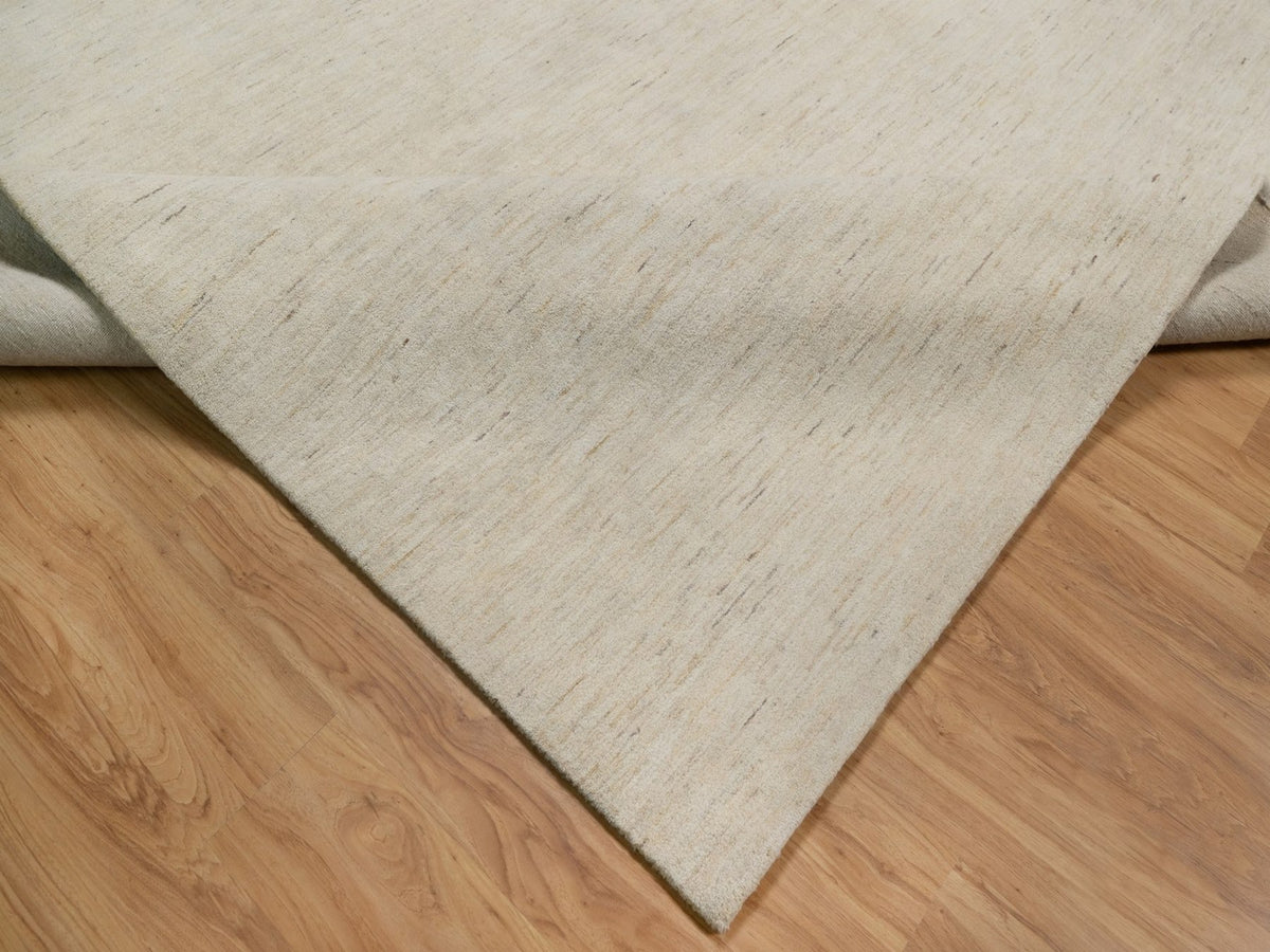 Gabbeh Modern / Contemporary hand-knotted wool rug in Ivory, 12'1" x 12'1" — SKU O091877 (view 6)
