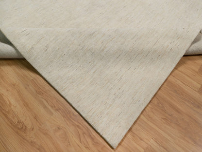 Gabbeh Modern / Contemporary hand-knotted wool rug in Ivory, 12'1" x 12'1" — SKU O091877 (view 6)