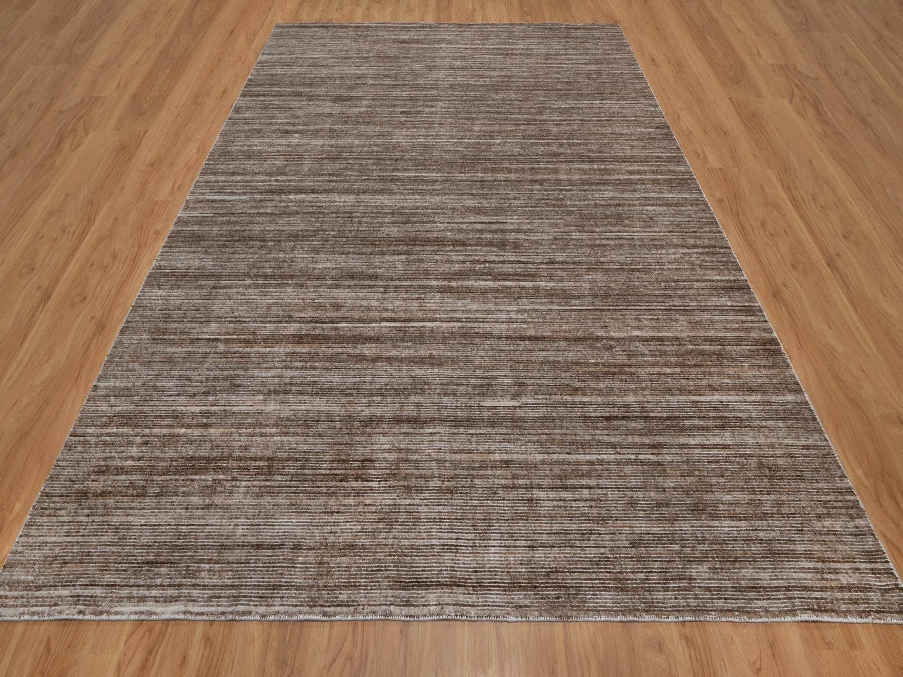 Brown 9'1" x 12'1" Modern and Contemporary Handloom Polyester Rug - Sku: O091879