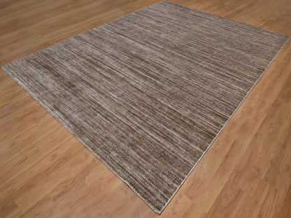 Brown 9'1" x 12'1" Modern and Contemporary Handloom Polyester Rug - Sku: O091879