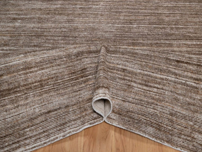 Brown 9'1" x 12'1" Modern and Contemporary Handloom Polyester Rug - Sku: O091879