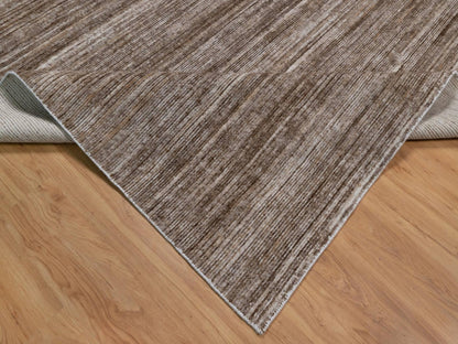 Brown 9'1" x 12'1" Modern and Contemporary Handloom Polyester Rug - Sku: O091879