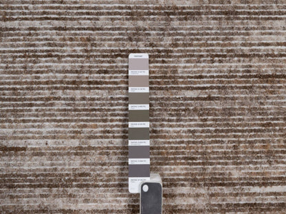 Brown 9'1" x 12'1" Modern and Contemporary Handloom Polyester Rug - Sku: O091879