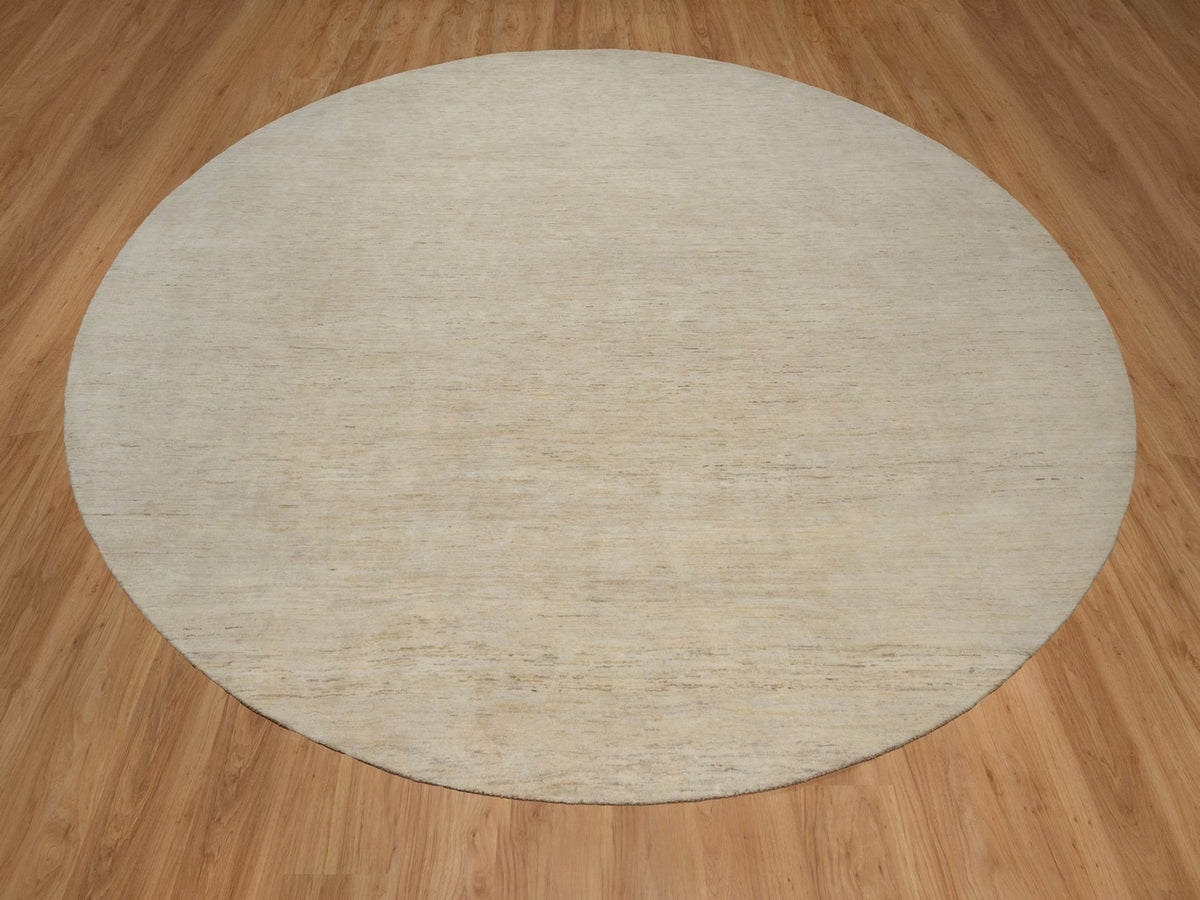 Gabbeh Modern / Contemporary hand-knotted wool rug in Ivory, 14' x 14' — SKU O091880 (view 2)