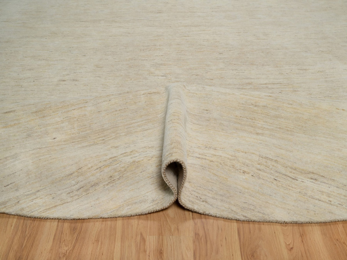 Gabbeh Modern / Contemporary hand-knotted wool rug in Ivory, 14' x 14' — SKU O091880 (view 5)