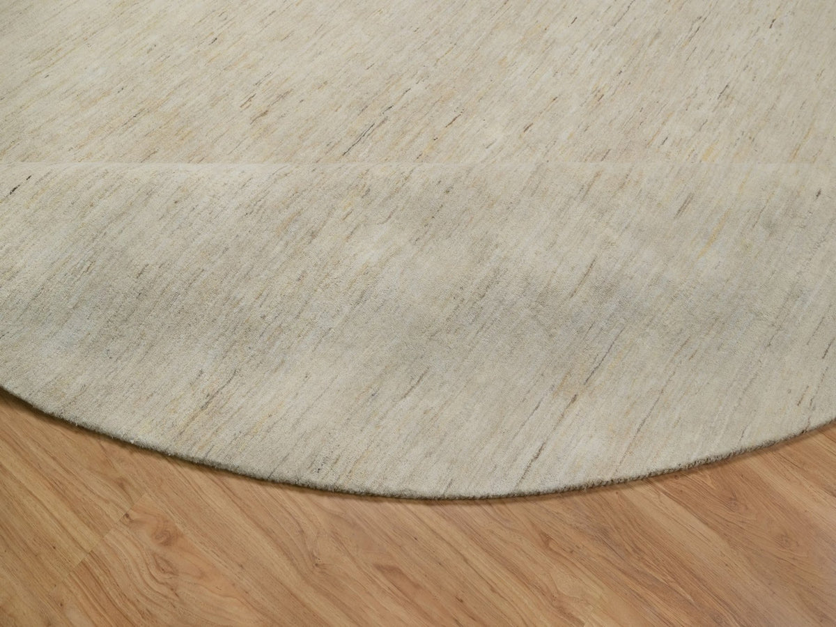 Gabbeh Modern / Contemporary hand-knotted wool rug in Ivory, 14' x 14' — SKU O091880 (view 6)