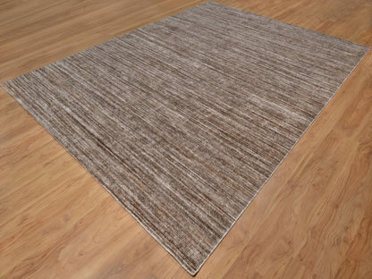 Brown 9'0" x 12'1" Modern and Contemporary Handloom Polyester Rug - Sku: O091881