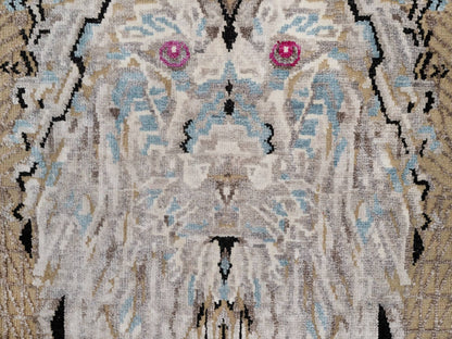 Brown 2'0" x 3'0" Modern and Contemporary Hand knotted Wool/Silk Rug - Sku: O091885