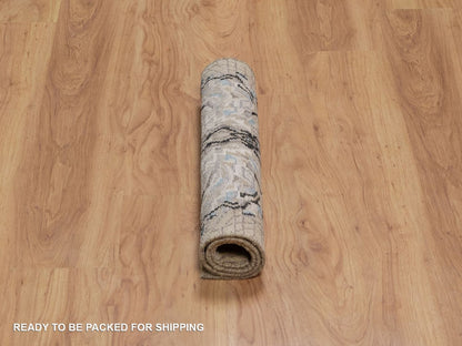 Brown 2'0" x 3'0" Modern and Contemporary Hand knotted Wool/Silk Rug - Sku: O091885
