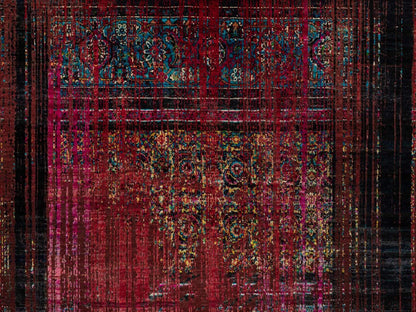 Modern / Contemporary hand-knotted wool/silk rug in Red, 8'8" x 11'11" — SKU O091893 (view 8)