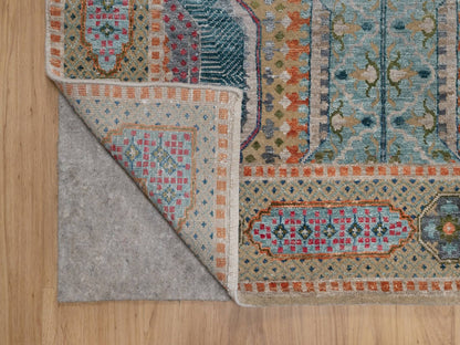 Brown 7'11" x 10'2" Mamluk Hand knotted Wool/Silk Rug - Sku: O091894