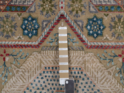 Mamluk Mamluk hand-knotted wool/silk rug in Brown, 7'11" x 10'2" — SKU O091894 (view 7)