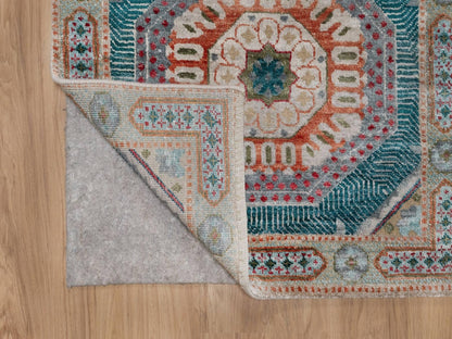 Brown 2'6" x 10'1" Mamluk Hand knotted Wool/Silk Rug - Sku: O091897