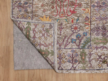 Transitional hand-knotted wool/silk runner in Ivory, 2'7" x 27'3" — SKU O091898 (view 3)