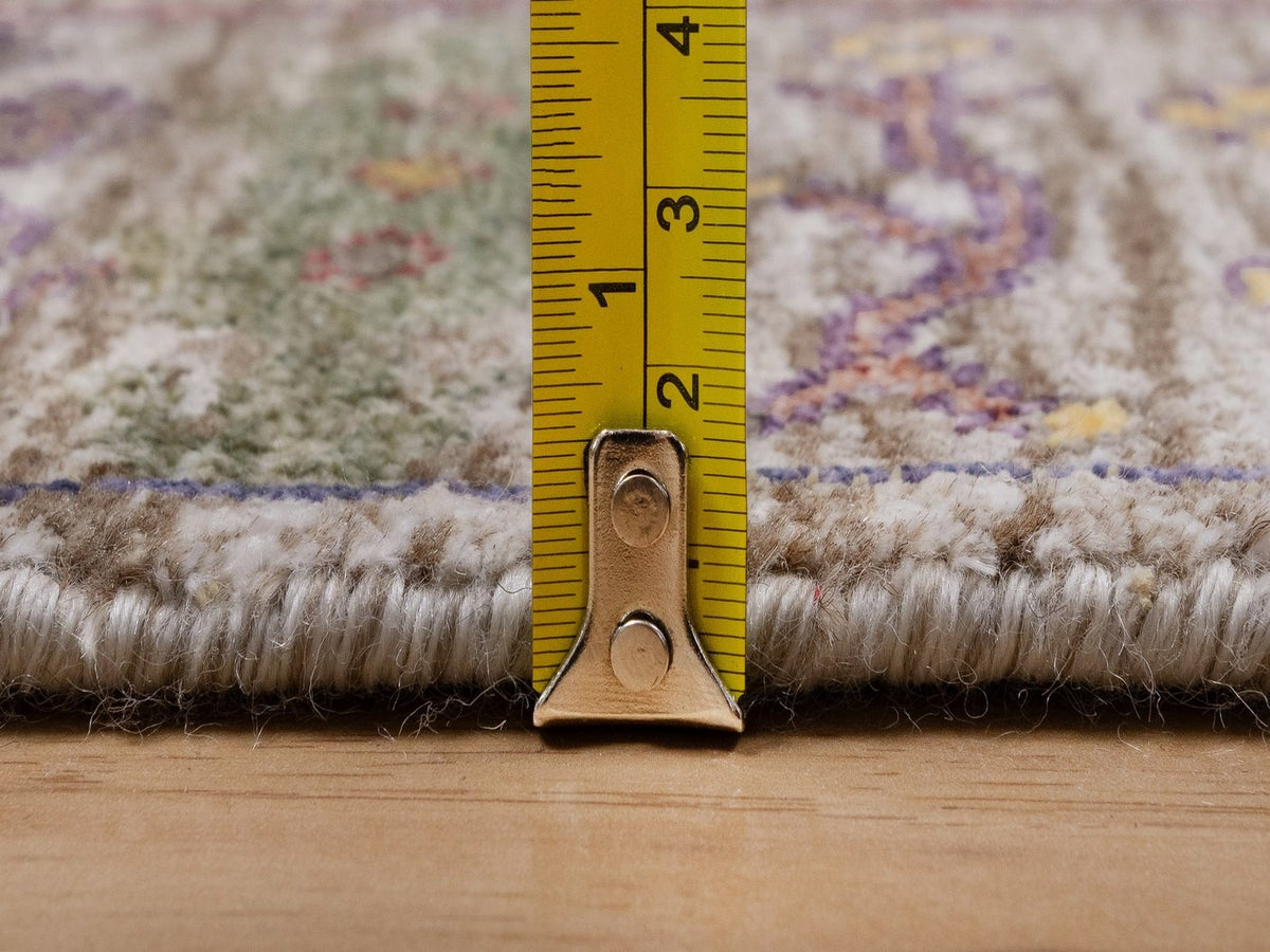 Transitional hand-knotted wool/silk runner in Ivory, 2'7" x 27'3" — SKU O091898 (view 7)