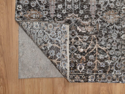 Brown 2'6" x 11'10" Transitional Hand knotted Wool/Silk Rug - Sku: O091900