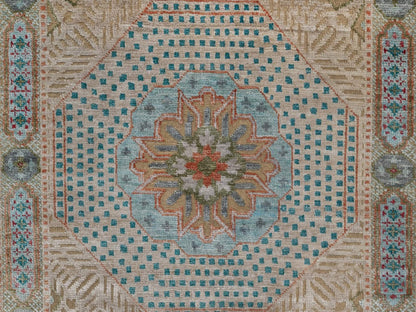 Brown 2'7" x 12'1" Mamluk Hand knotted Wool/Silk Rug - Sku: O091903